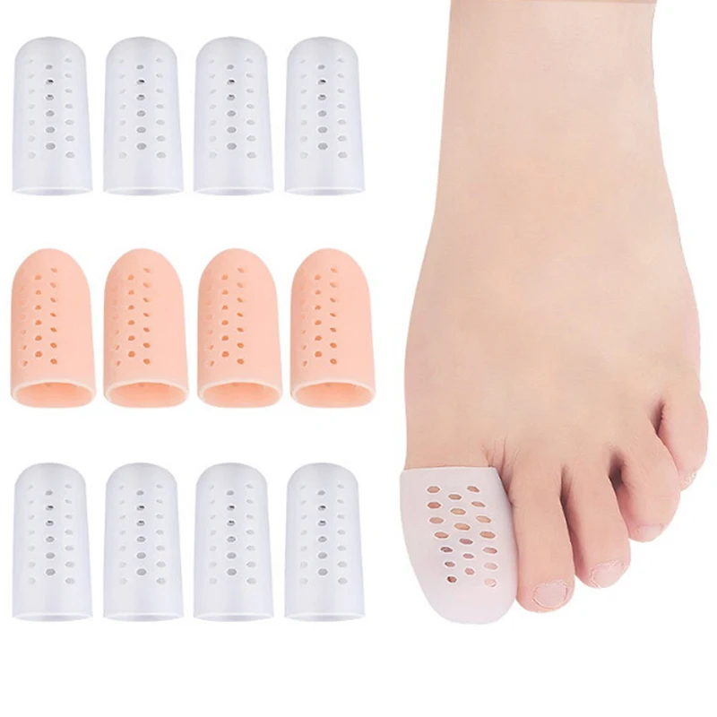 

1Pair Toe Protector Breathable Silicone Toe Covers tube with Holes for Corns Calluses Blister Toe Separators New