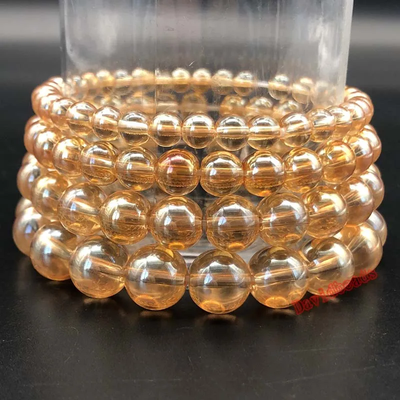 Золотые шампанские прозрачные металлические с титановым покрытием натуральные