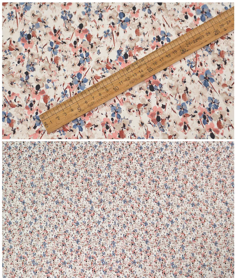 

100cm*140cm Vintage Painting Silk Fabric Stretch Georgette Charmeuse Material Natural