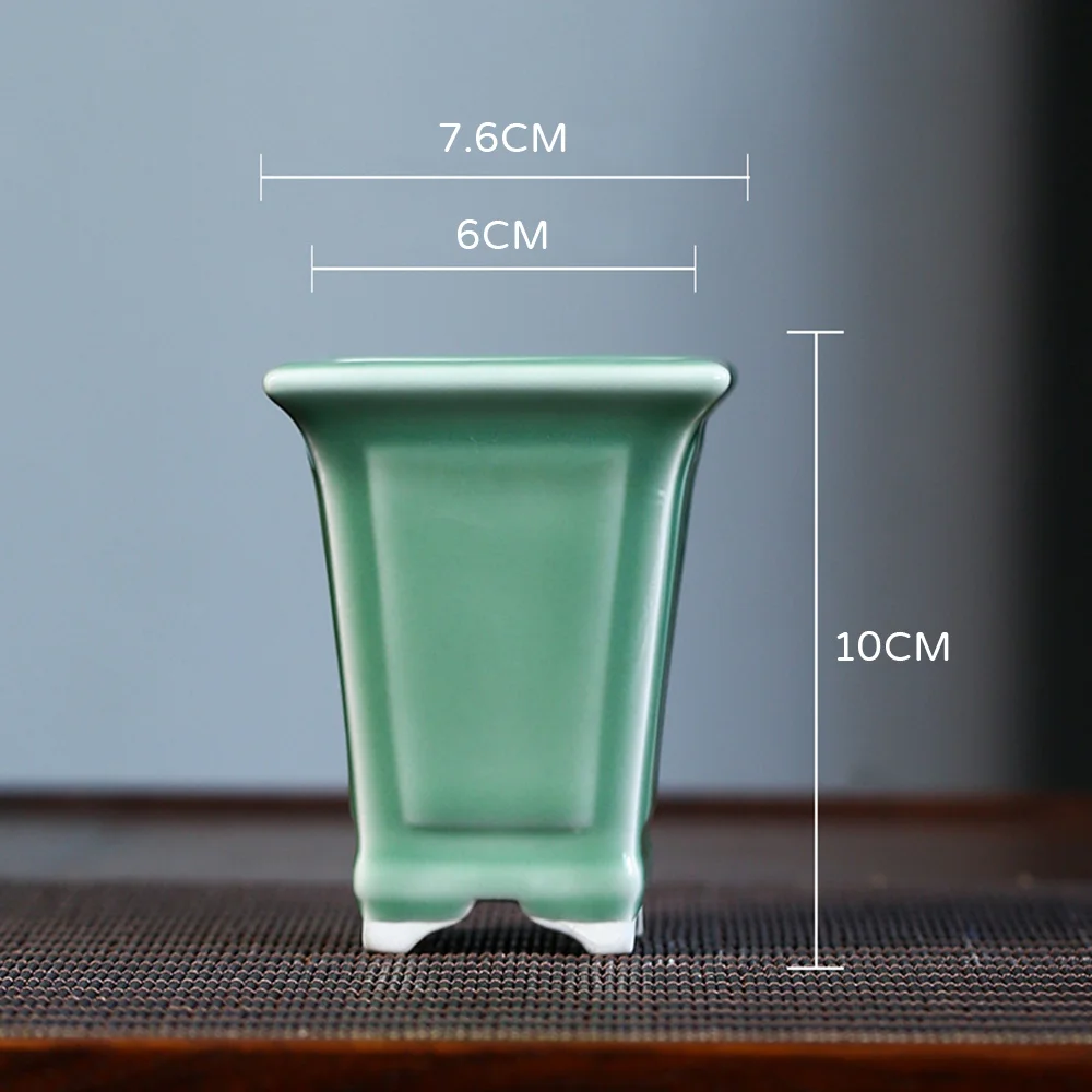 

1pc Mini Square Flower Pot for Succulent Cactus Asparagus Hand-made Flower Pot Balcony Square Pots Flower Bonsai Bowl Nursery