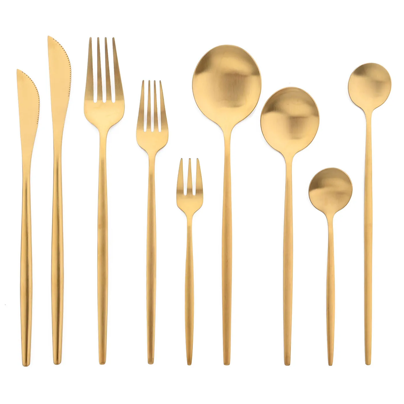 

JANKNG Gold Cutlery Set Golden Spoons Forks Knives Flatware Cutlery Set Stainless Steel Dinnerware Matte Dinner Silverware Set