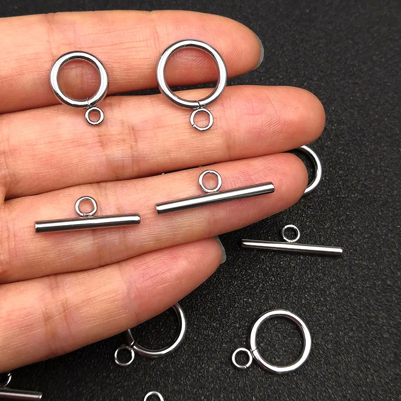 Застежки-тогл из нержавеющей стали 10 компл./лот для браслетов ожерелий