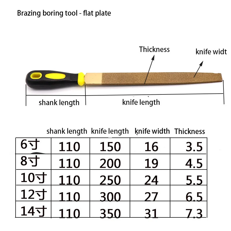 

6/8/10/12/14 inches Welded diamond file flat/semi-circular file for metal and other items grinding woodworking hand tools