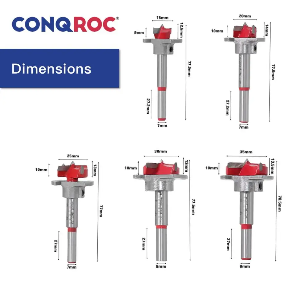 Набор сверл Forstner комплект из 5 предметов для резака отверстий петель дерева 15 мм 20
