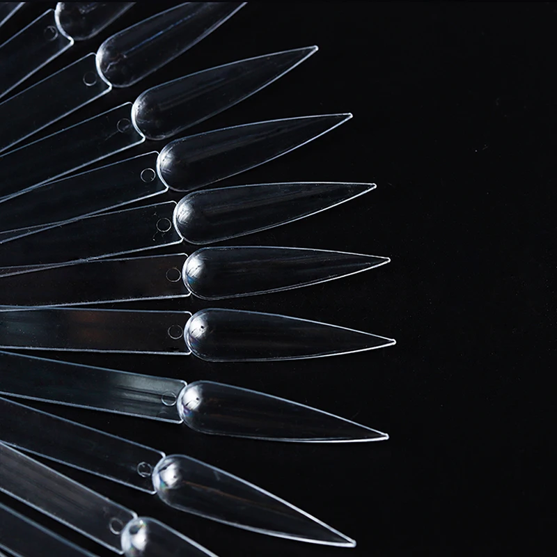 1 набор острых накладных ногтей натуральный прозрачный белый веер на палец