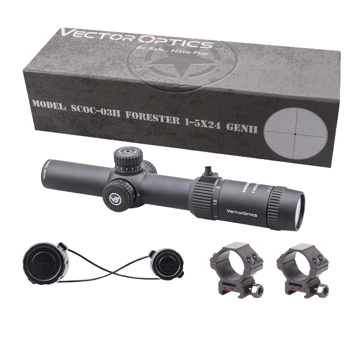 Оптический прицел Vector Optics GenII Forester 1 5x24 для охотничьей винтовки с подсветкой по