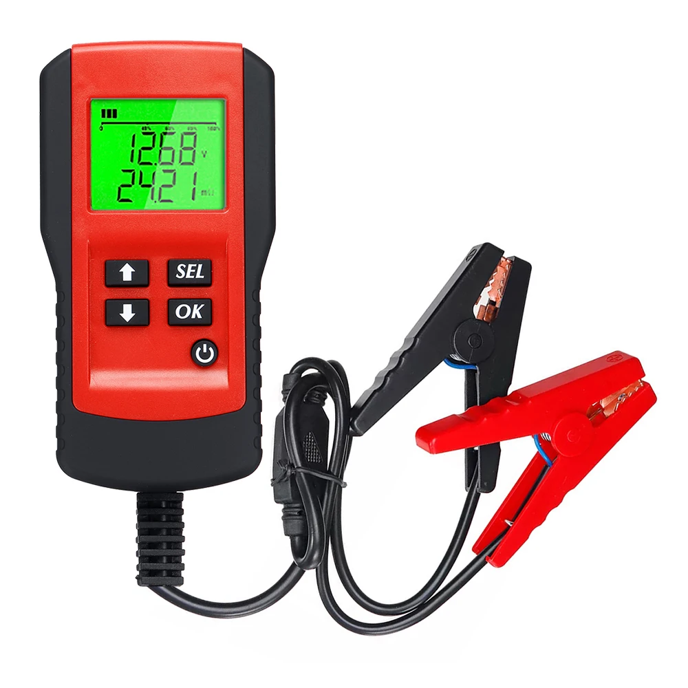Red Автомобильный аккумулятор тестовый er цифровой 12V тест нагрузки и анализатор срока службы батареи процент сопротивления напряжения и глубокого цикла батареи - Цвет: Red
