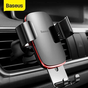 baseus air outlet phone holder in car auto locked gravity car holder universal phone holder stand mount for iphone 11 pro x xs 7 free global shipping