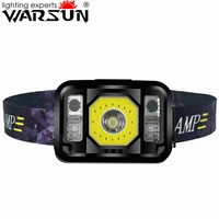 warsun 2021 portable hot selling waterproof rechargeable head light five modes xpg led sensor headlamp