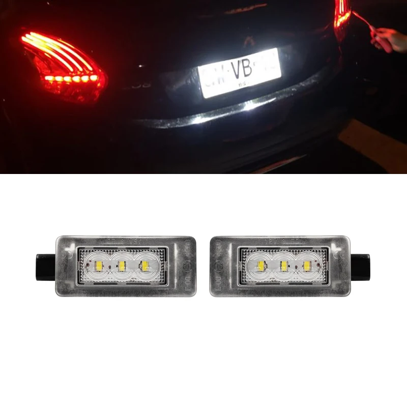 Светодиодные лампы для номерного знака Peugeot 207 CC 07 308 MK2 15 208 12 16 CITROEN C5 III RD 08 OEM:9682403680 2