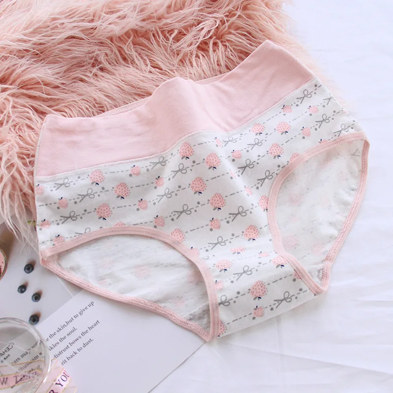2021 Высокая талия трусы с принтом клубника боксеры для девочек подростковые