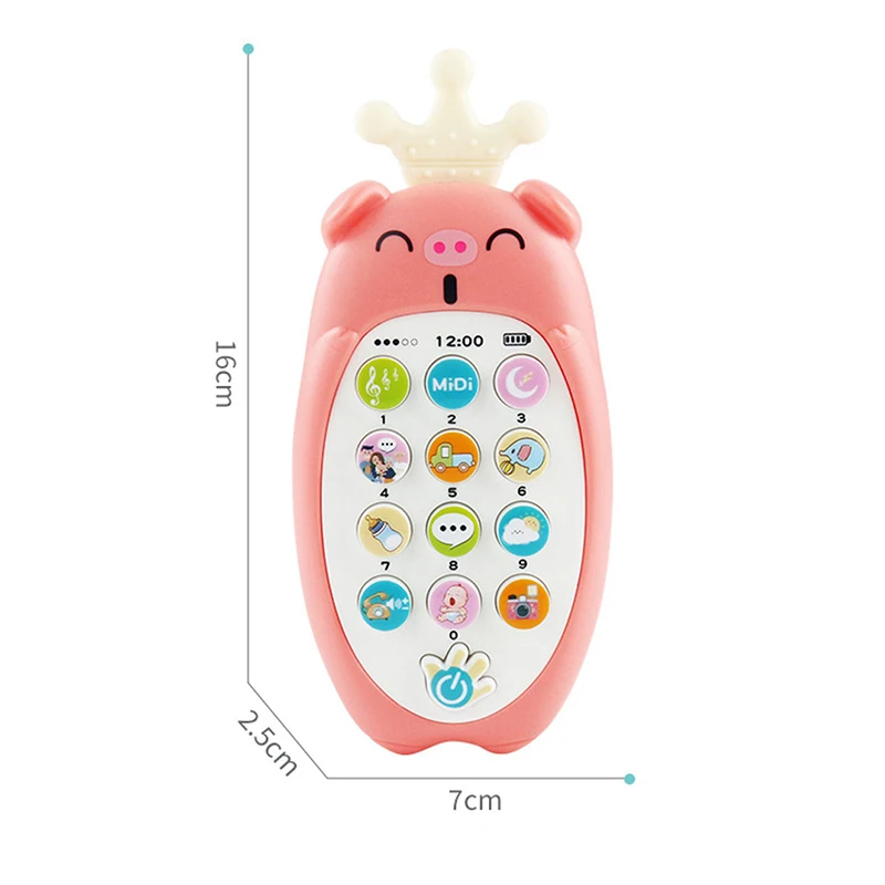 

Baby Electronic Toy Phone Musical Mini Cute Radish Phone Toy Early Education Cartoon Mobile Phone Telephone Cellphone Infant Toy