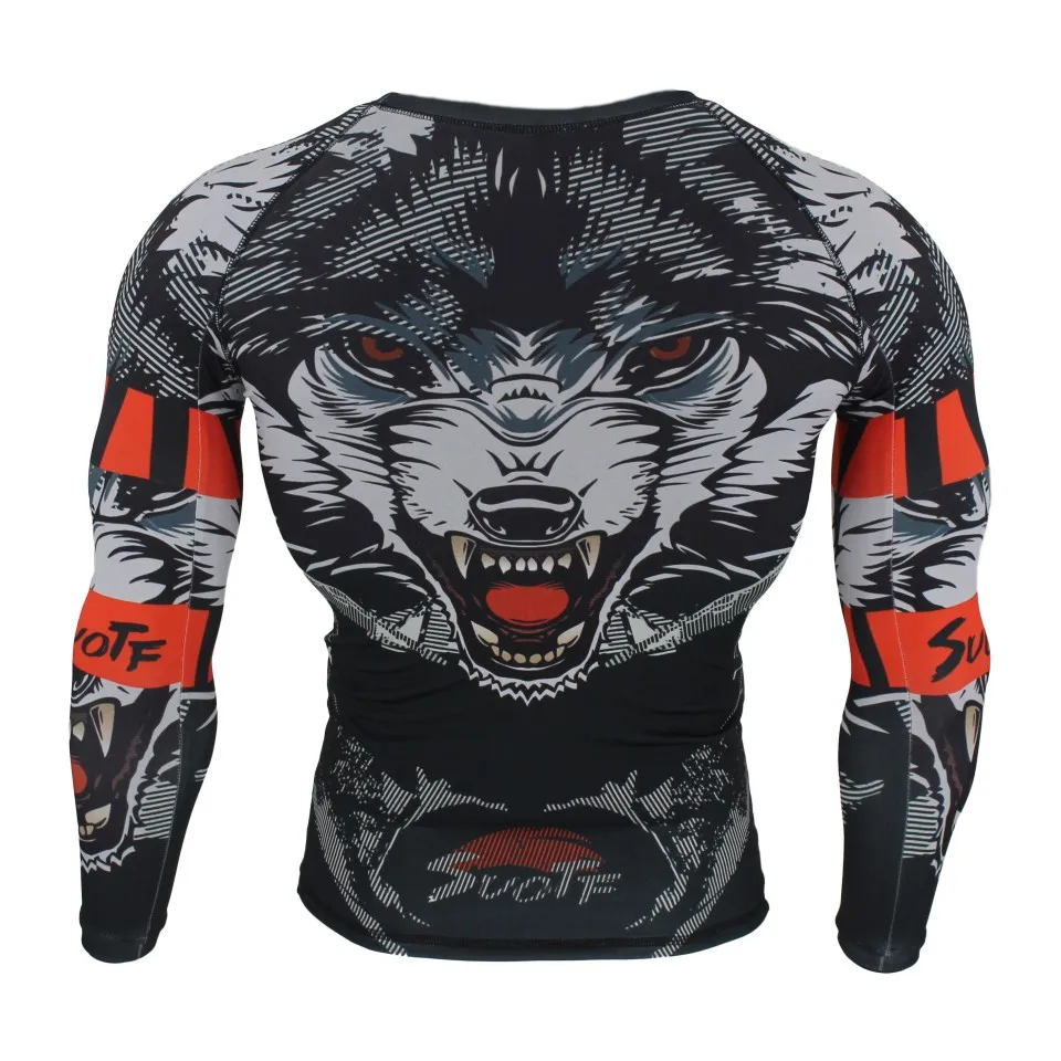SUOTF MMA Черный свитшот с сочной головой волка для бокса фитнеса Толстовка Тигр Муай