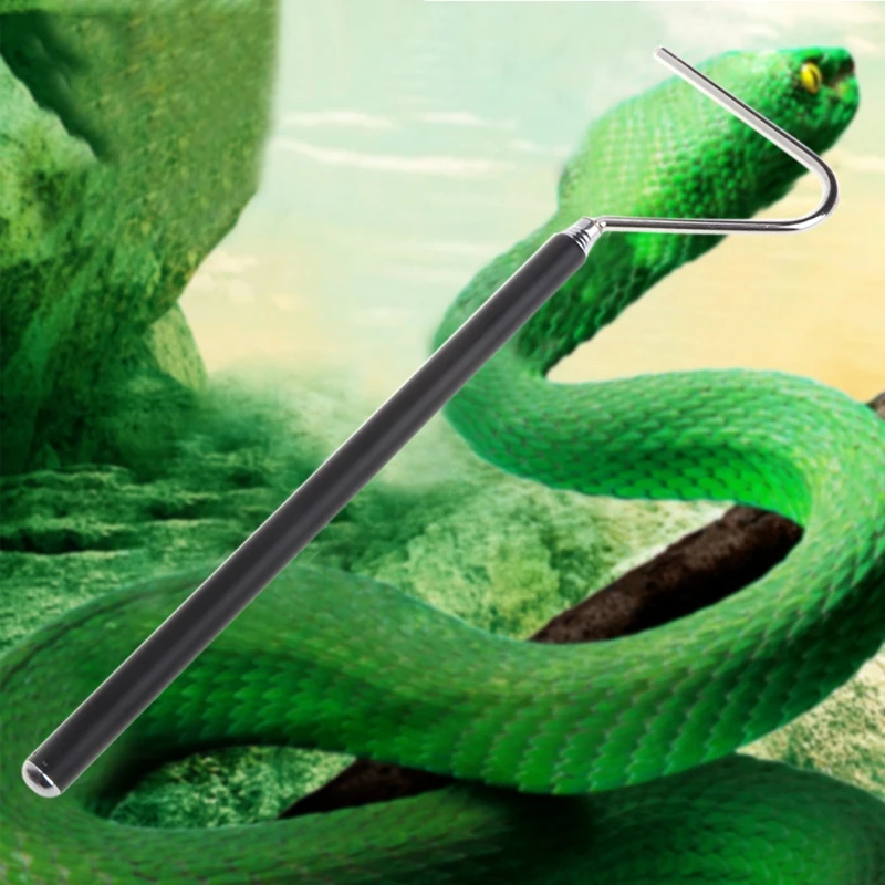 

Snake Hook Stainless Steel Black Adjustable Long Handle Catching Tools Trap Tong