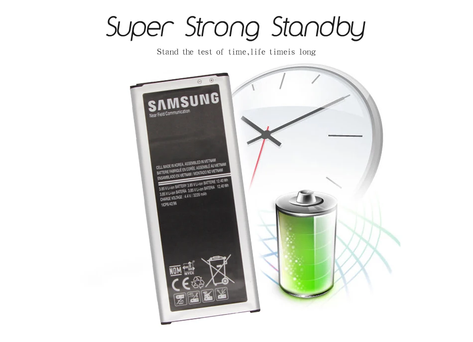 Samsung телефон Батарея EB-BN910BBE 3220 ма-ч для samsung Galaxy Note 4 N910 N910F N910A N910V N910P N910T N910H батареи