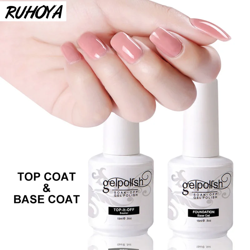 Ruhoya 15 мл верхнее Базовое покрытие замачиваемый УФ Гель лак Праймер долговечный