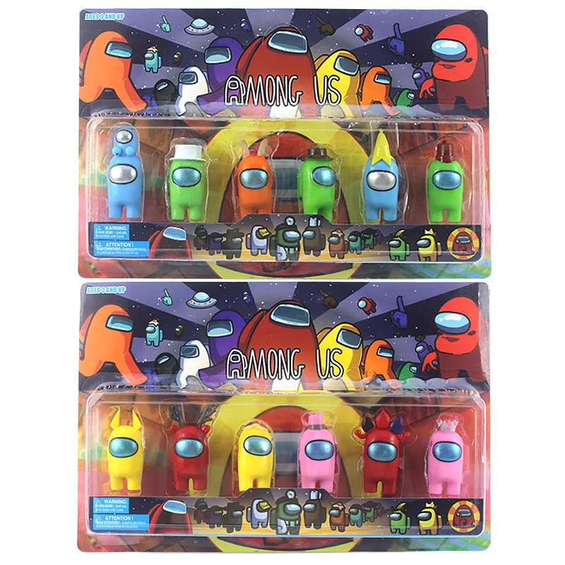 

6 Pieces/set Among Us New Astronaut Kids Action Figure Toy Dolls Creative Keychain Office Decorations Accessories Random Color