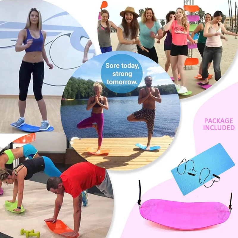 ABS Twisting Fitness Balance Board Yoga Gym Workout Training For Full Body Workout Board Abdominal Leg Wobble Balance Boards