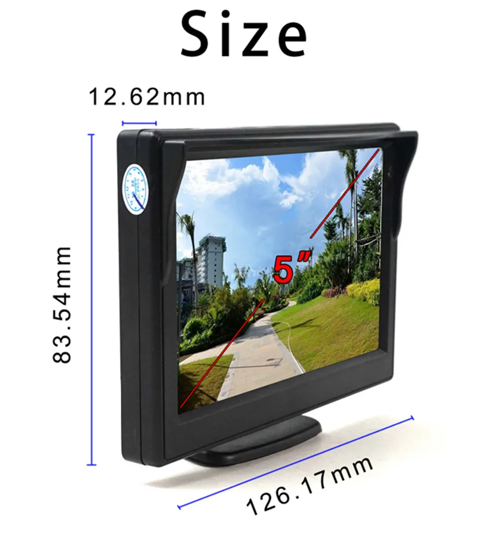 rear view camera with monitor монитор для камеры заднего вида 5 дюйм беспроводной монитор с фронтальной или задней камерой, прикуриватель питания, поддержка цифрового сигнала 150 м беспроводное расстояние