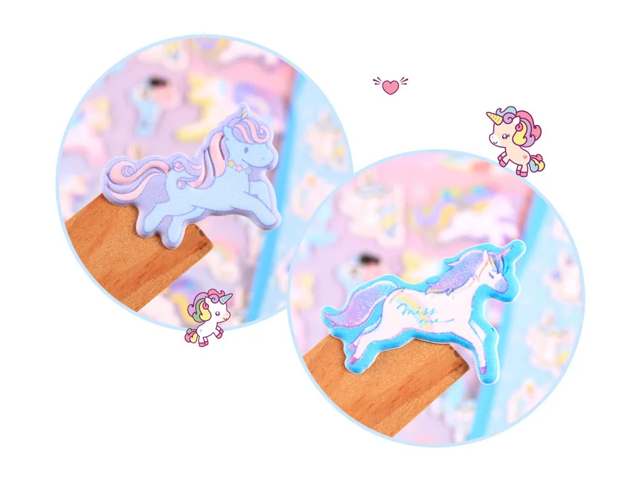 1 компл./лот Kawaii канцелярские наклейки s Единорог пена Наклейка декоративная Мобильная Наклейка s Скрапбукинг DIY ремесло стикер