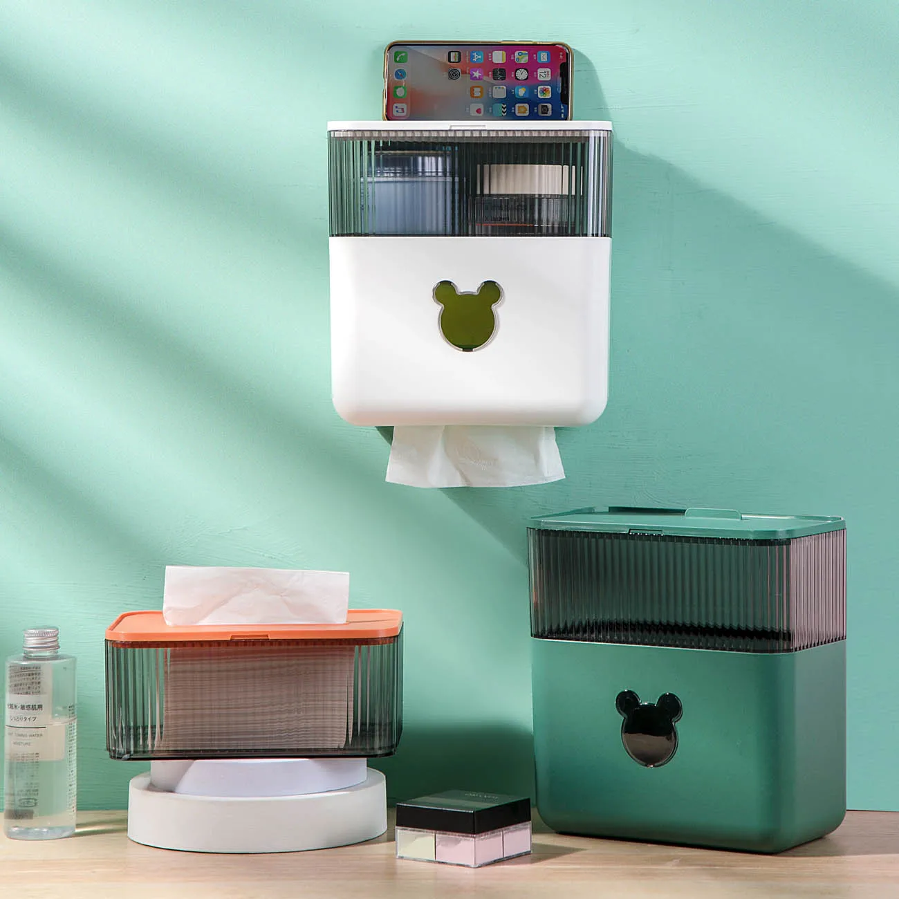 

Punch-Free Wall-Mounted Toilet Tissue Box Household Creative Paper Box Toilet Hanging Paper Roll Rack