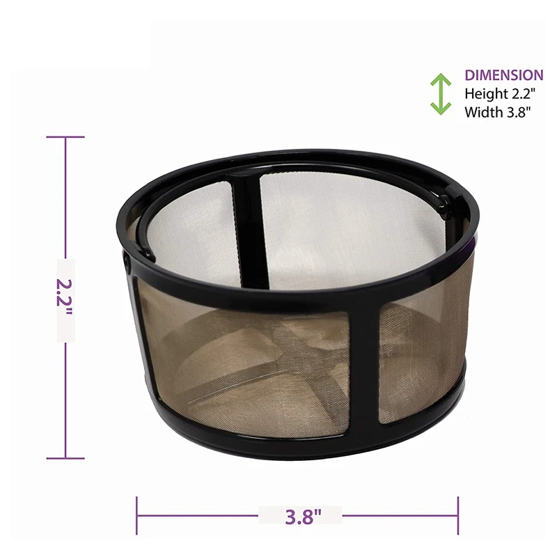 

Cup Basket Coffee Filter,Reusable Single Cup Filter Make Stainless Steel+Plastic Mesh for Mr. Coffee Makers and Brewers