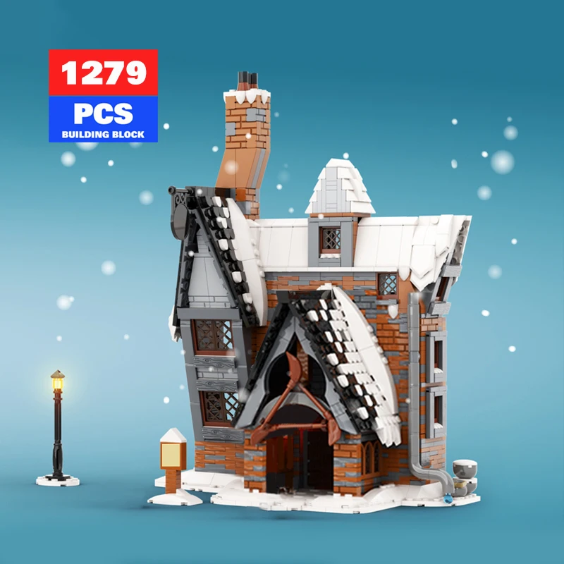 

MOC Christmas Winter Scenery Holiday Cottage Streets House Cape Reindeer Santa Claus Building Blocks Kids Friend Toys Best Gifts