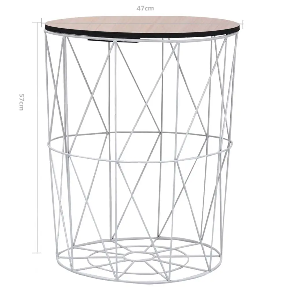 Современный круглый журнальный столик с корзиной для хранения стол на диване