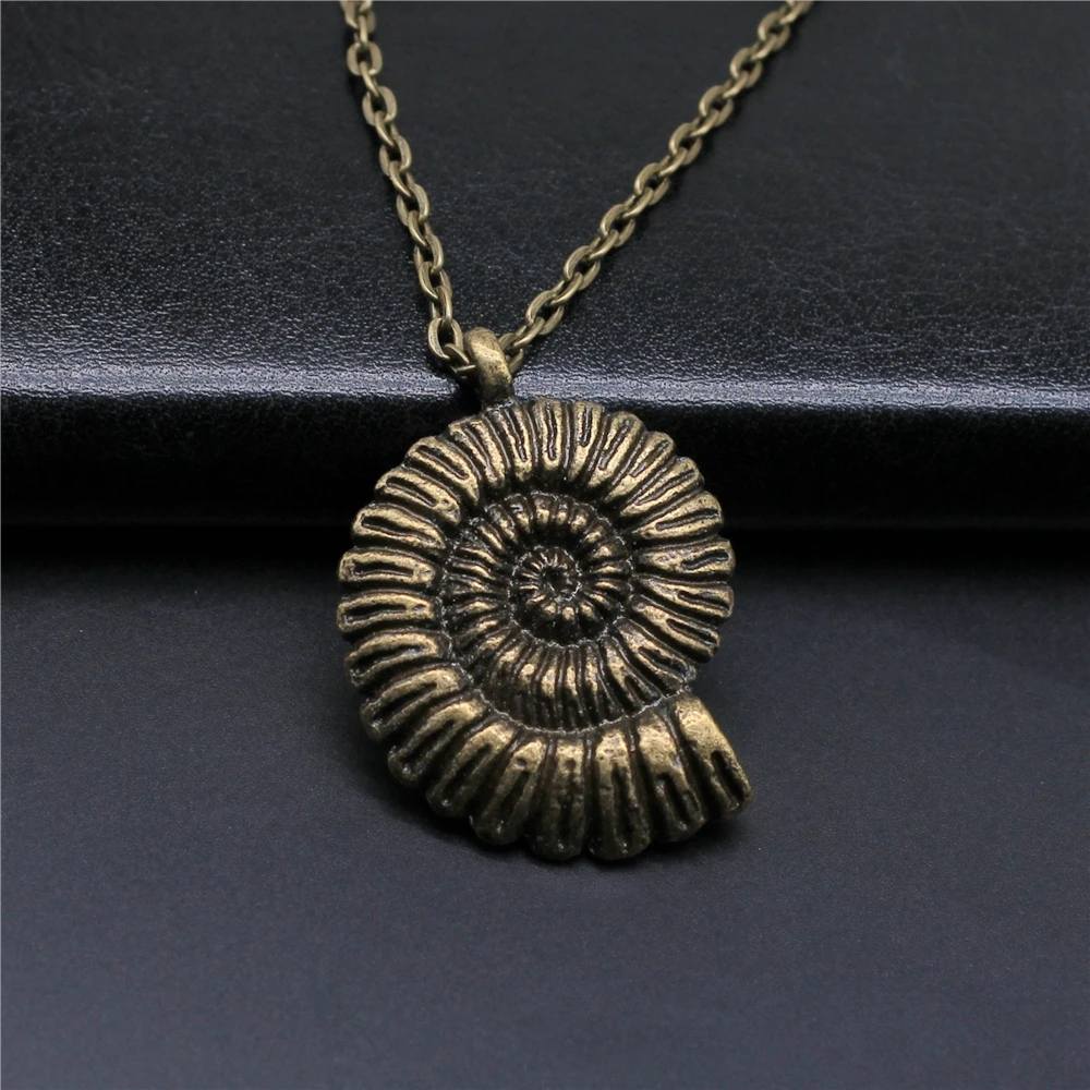 Старинные антикварные бронзовые Цвет 36x27 мм раковины Очаровательная подвеска