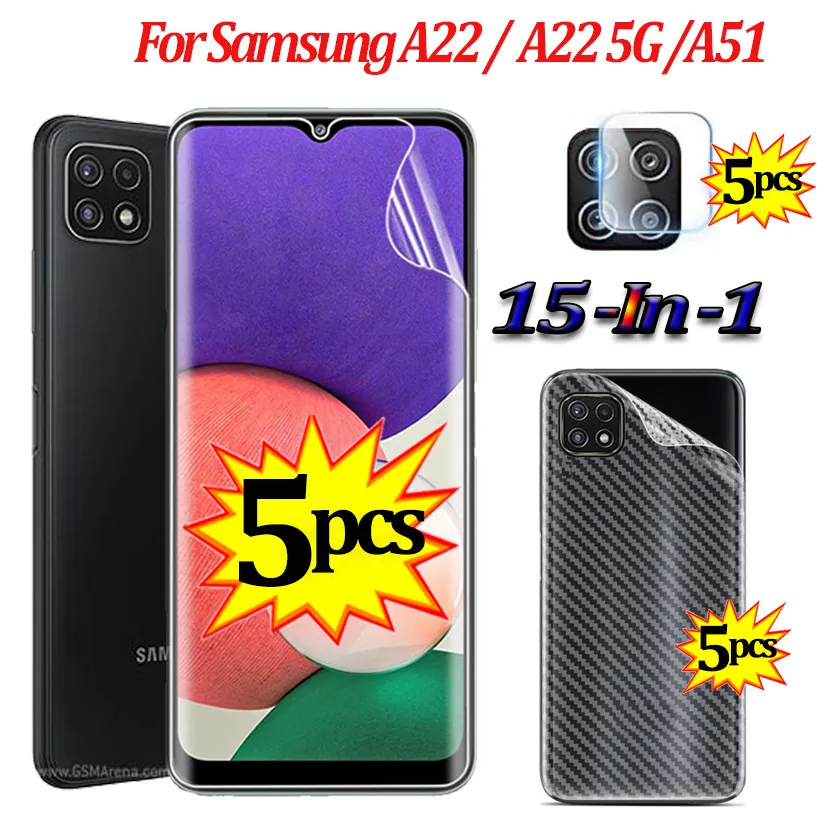 

15-in-1 SamsungA22 Hydrogel Film For Samsung A22 A51 Phone Screen Protector Back Film Camera Samsung Galaxy A22 5g Not Glass