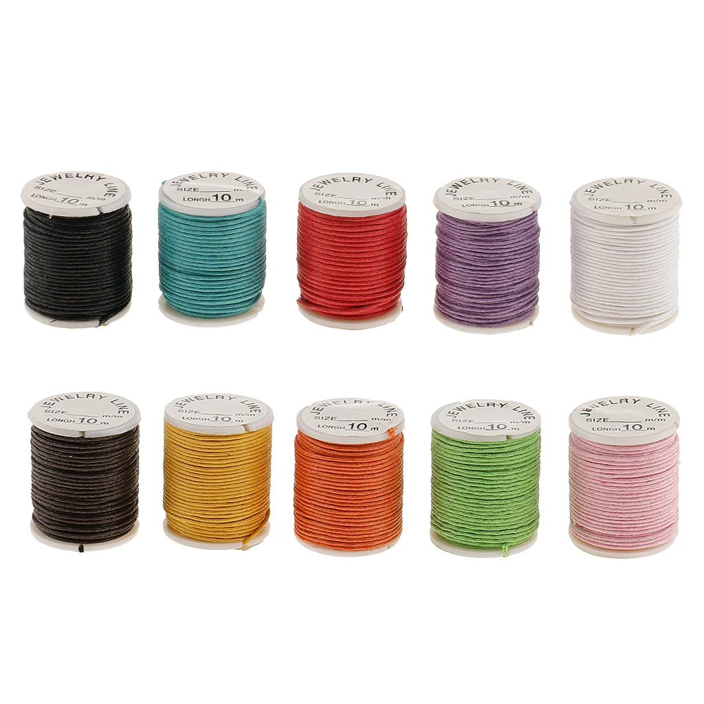 

10 Rolls Cotton Cords Strings Ropes For DIY Bracelet Beading Jewelry Making