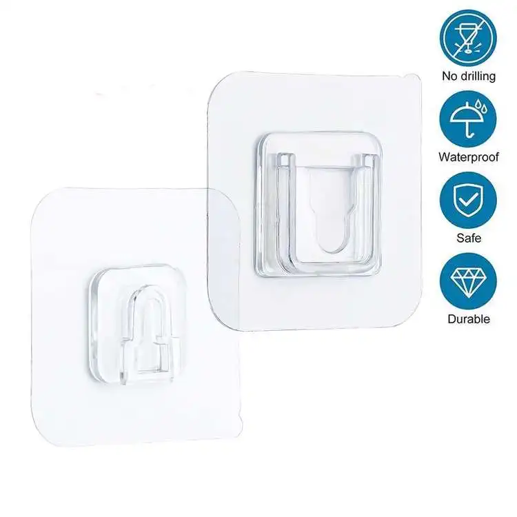 

1Pc Double-Sided Adhesive Wall Hooks Hanger Strong Transparent Hooks Suction Cup Sucker Wall Storage Holder for Kitchen Bathroom