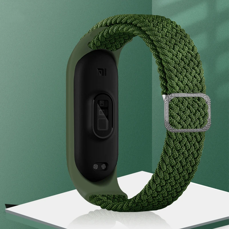 strap for xiaomi mi band 654 bracelet adjustable fabric belt braided solo loop watchband scrunchie correas miband band 453 free global shipping