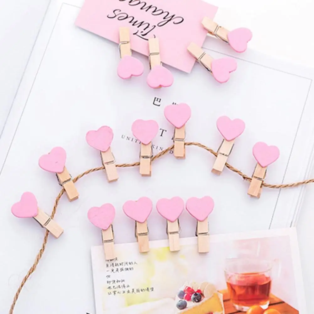Новинка 12 шт. деревянные прищепки в форме мини сердца Шпилька для рукоделия