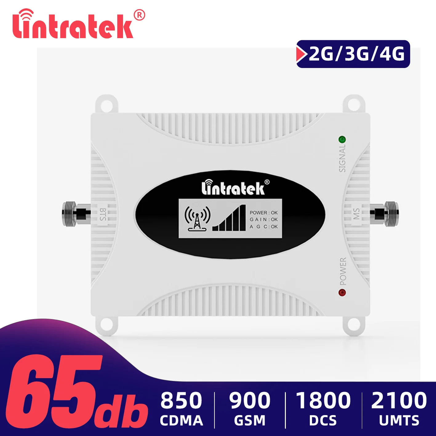 Усилитель сотового сигнала Lintratek 2G 3G 4G 1800 МГц 900 2100 850 CDMA GSM LTE UMTS WCDMA - купить по