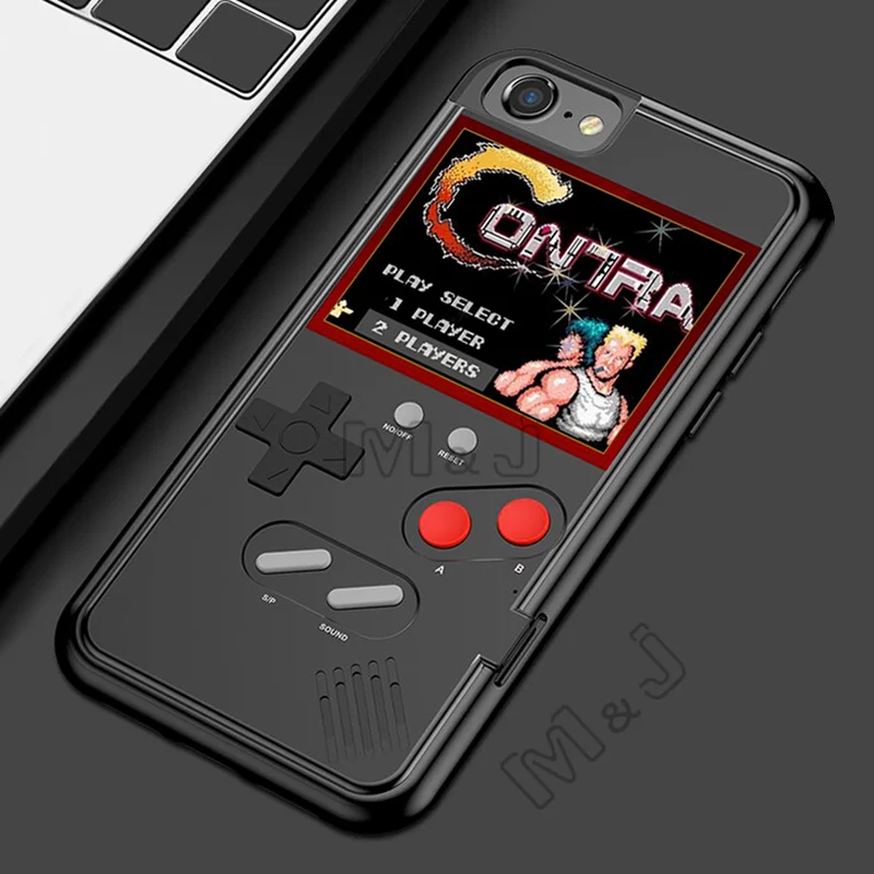 

Rechargeable Full Color Display Game Phone Case For Iphone X XS MAX XR 6 7 8 Plus Handheld Retro Game Protection Cover Boy Gift
