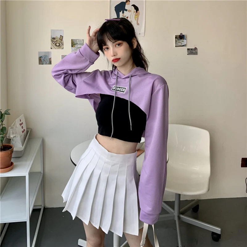 Укороченный Топ женский свободный Повседневный универсальный в стиле хип-хоп |