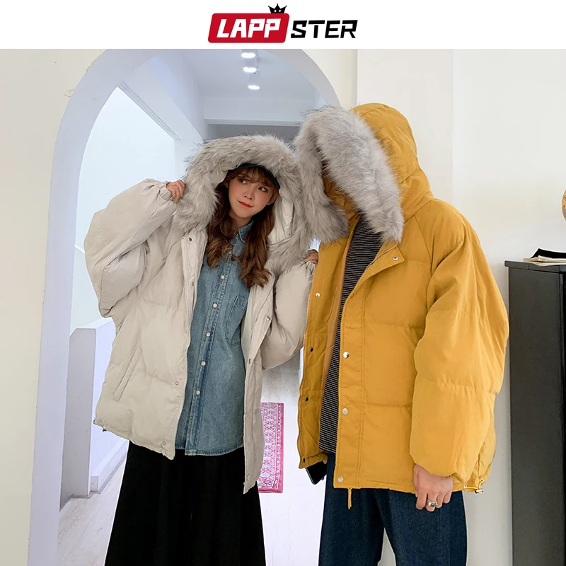 LAPPSTER, мужское корейское толстое пальто, парка, Мужская Уличная одежда, хип-хоп зимние куртки, пальто, мужские хип-хоп куртки с капюшоном