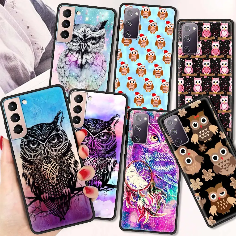 

Animal Night Owl Lovely Phone Case Coque For Samsung Galaxy S20 S21 Ultra S20 FE S10 Lite S10E S9 S8 Plus S7 Edge Cover Funda