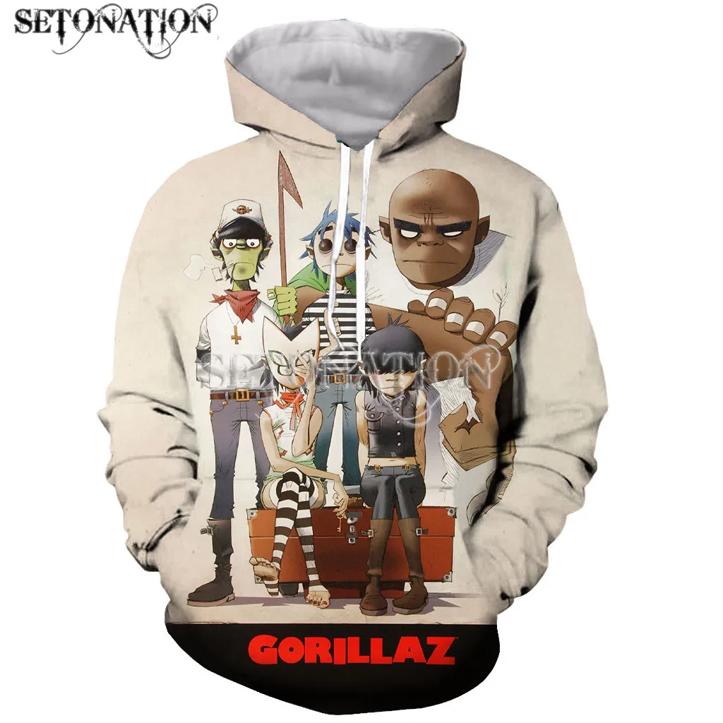 

Gorillaz модные с длинным рукавом 3D печать молния/толстовки/кофты/Куртки/Мужчины/Женщины дропшиппинг