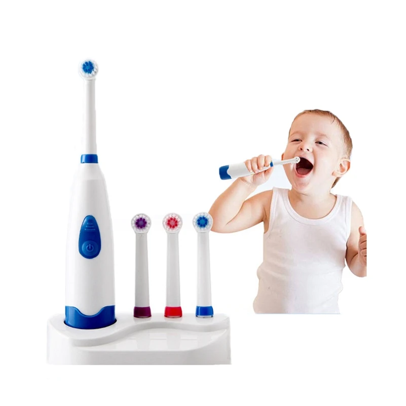 Вращающаяся электрическая зубная щетка 4 шт. сменные мягкие головки для зубной