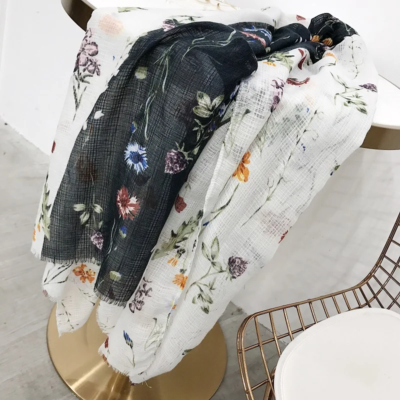 

Japanese national wind 2020 summer new plum print cotton linen scarf tourism holiday beach towel sun towel shawl scarf women