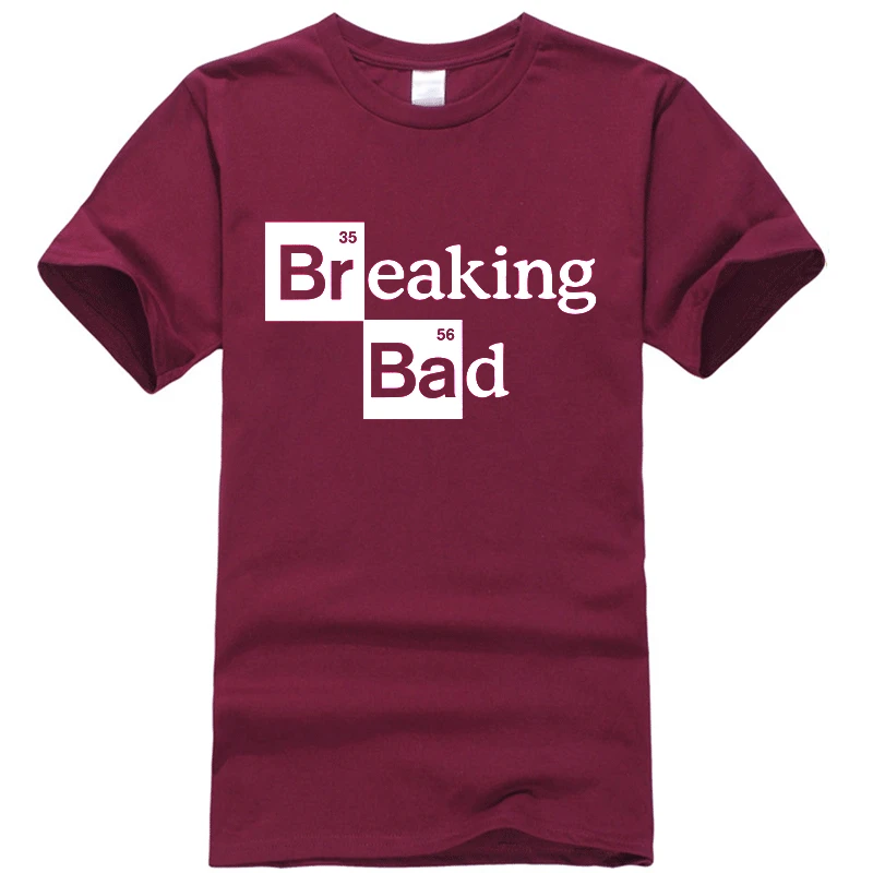 

2021 High Quality Men's T-shirt 100% Cotton Round Neck Short Sleeve Daily Casual Breaking Bad Print High Street Style