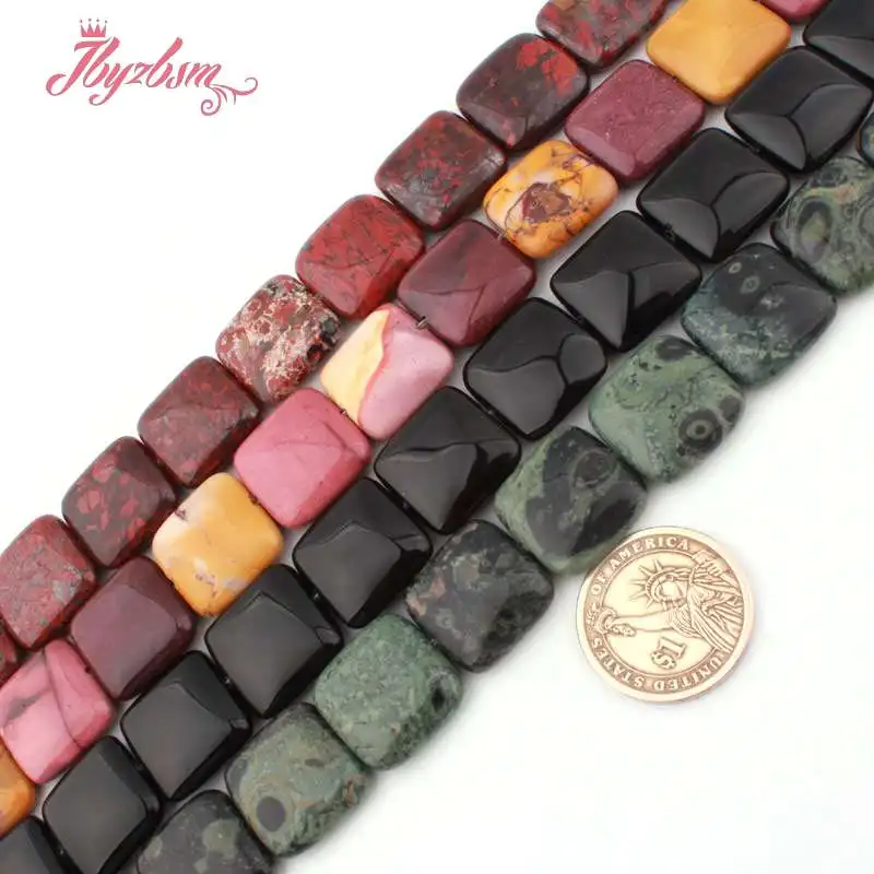 20mm Square Bead Fluorite Rose Quartzs Agates Jaspers Natural Stone LooseBead For DIY Necklace Jewelry Making 15&quot Free Shipping |