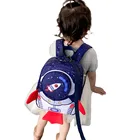 Детский рюкзак с поводком безопасности, милые детские мягкие школьные ранцы с объемным рисунком ракеты, сумки на плечо