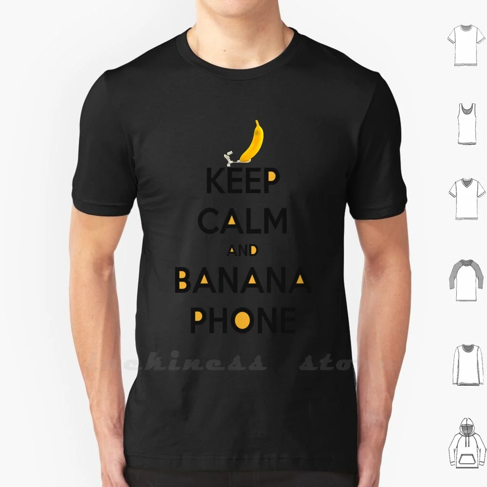 

Banana Phone T Shirt Big Size 100% Cotton Banana Phone Keep Calm Funny Yellow