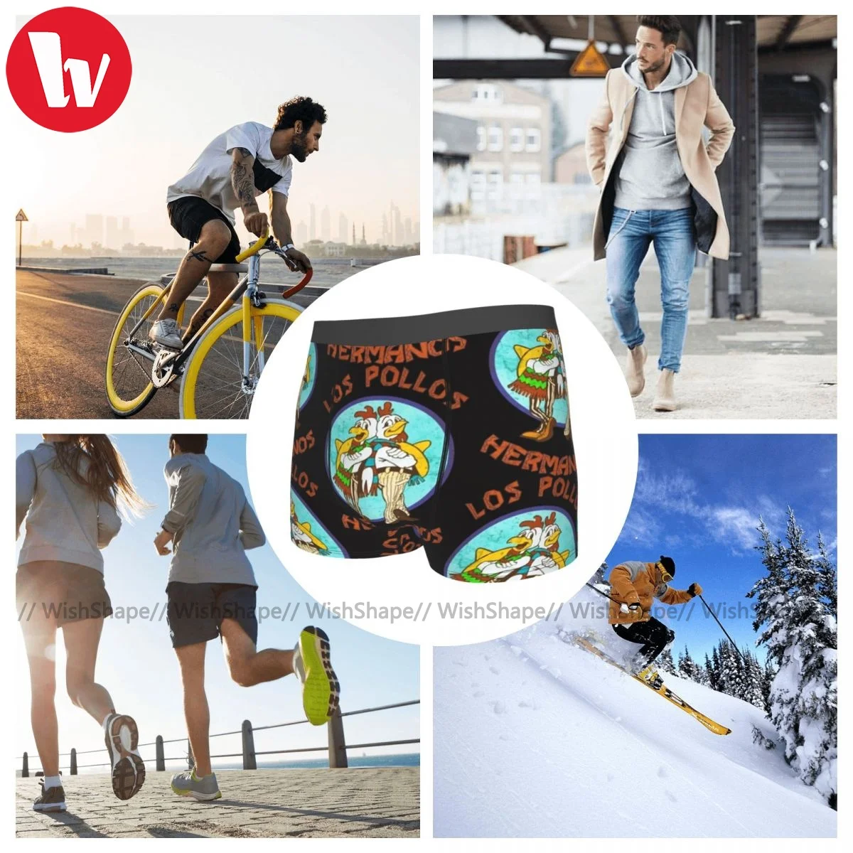 

Los Pollos Hermanos Underwear Customs Polyester Sublimation Trunk Hot Teen Plain Boxer Brief