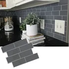 3D серый кирпич плитка Метро самоклеящаяся наклейка на стену самоклеящаяся наклейка для кухни ванной домашний Декор Аксессуары винил