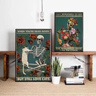 Картина на холсте, забавная печать, религиозный череп и кот, Ретро плакат, аниме, Обнаженная ванная комната, художественный Декор для дома, декор для комнаты, картины