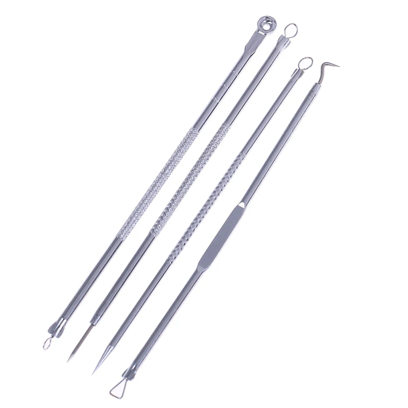 

4PCS/Set Black Spots Pore Cleanser Tool Blackhead Extractor Dots Cleaner Acne Blemish Remover Needles Set